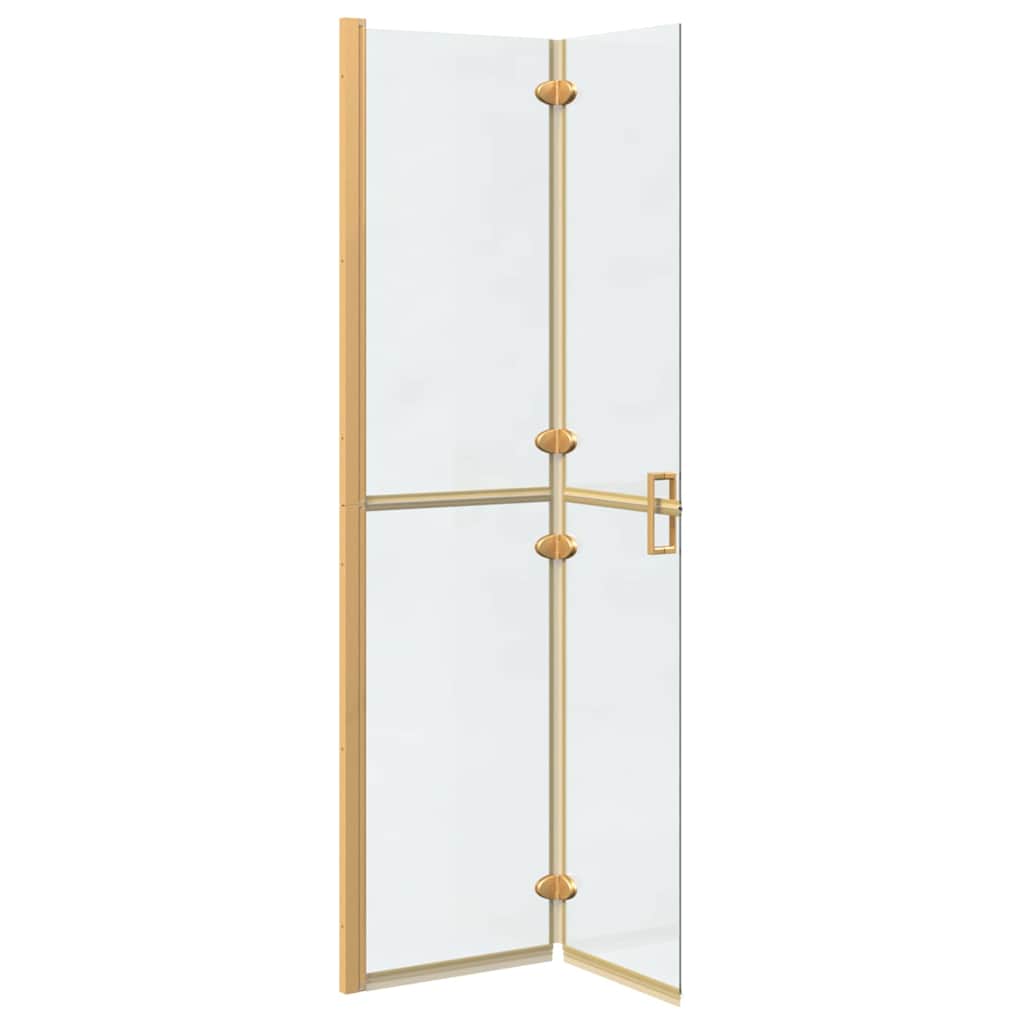 vidaXL Parete doccia Walk-in Altro Oro e trasparente 90 x 190 cm
