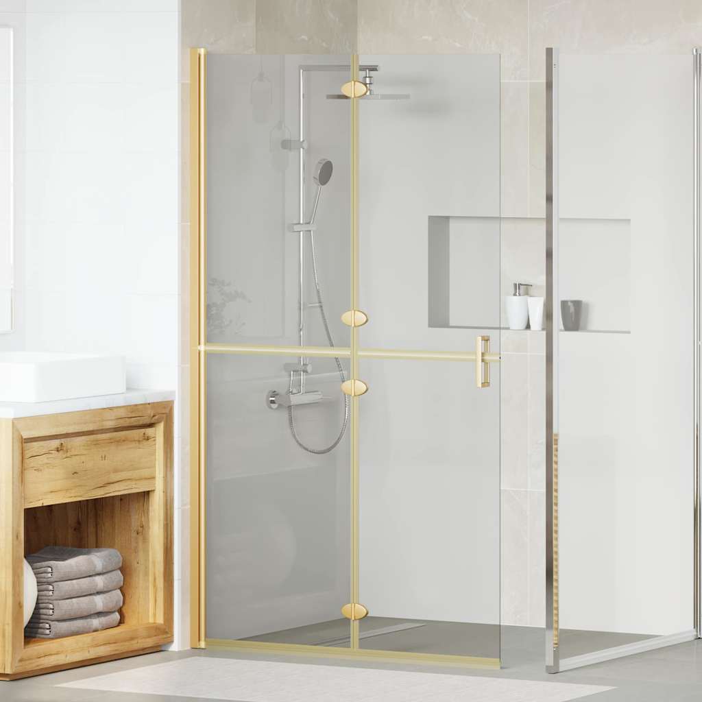 vidaXL Parete doccia Walk-in Altro Oro e trasparente 110 x 190 cm