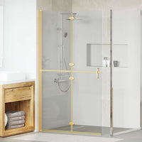 vidaXL Parete doccia Walk-in Altro Oro e trasparente 110 x 190 cm