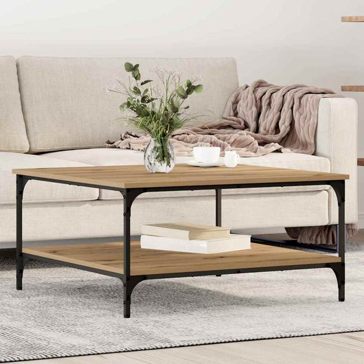 Tavolino da salotto rovere artigianale 80 x 80 x 40 cm 883498