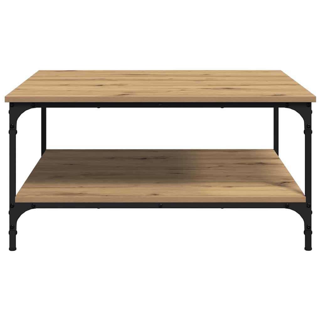 Tavolino da Salotto-Tavolino da soggiorno-Tavolo rovere artigianale 80 x 80 x 40 cm