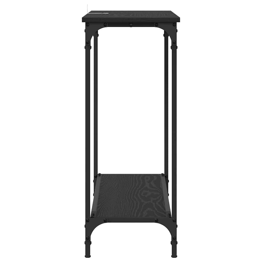 Tavolo consolle con lo scaffale Rovere nero 101 x 30.5 x 75 cm 883518