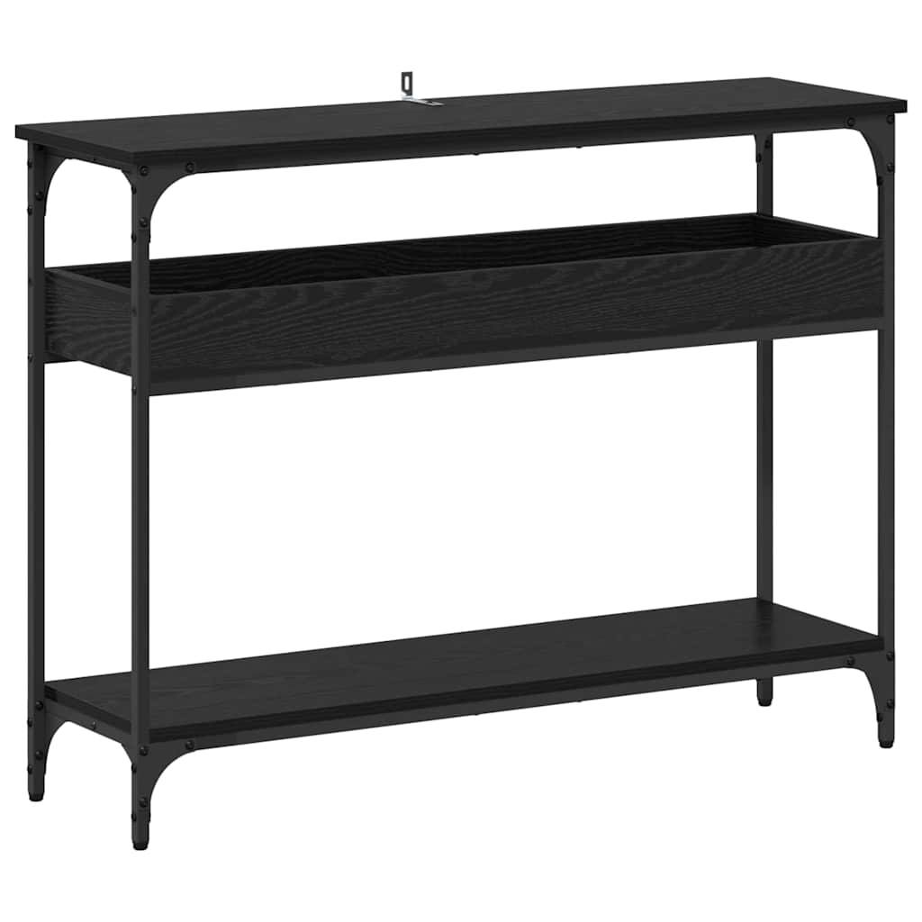 Tavolo consolle Rovere nero 100 x 29 x 75 cm Legno multistrato 883524