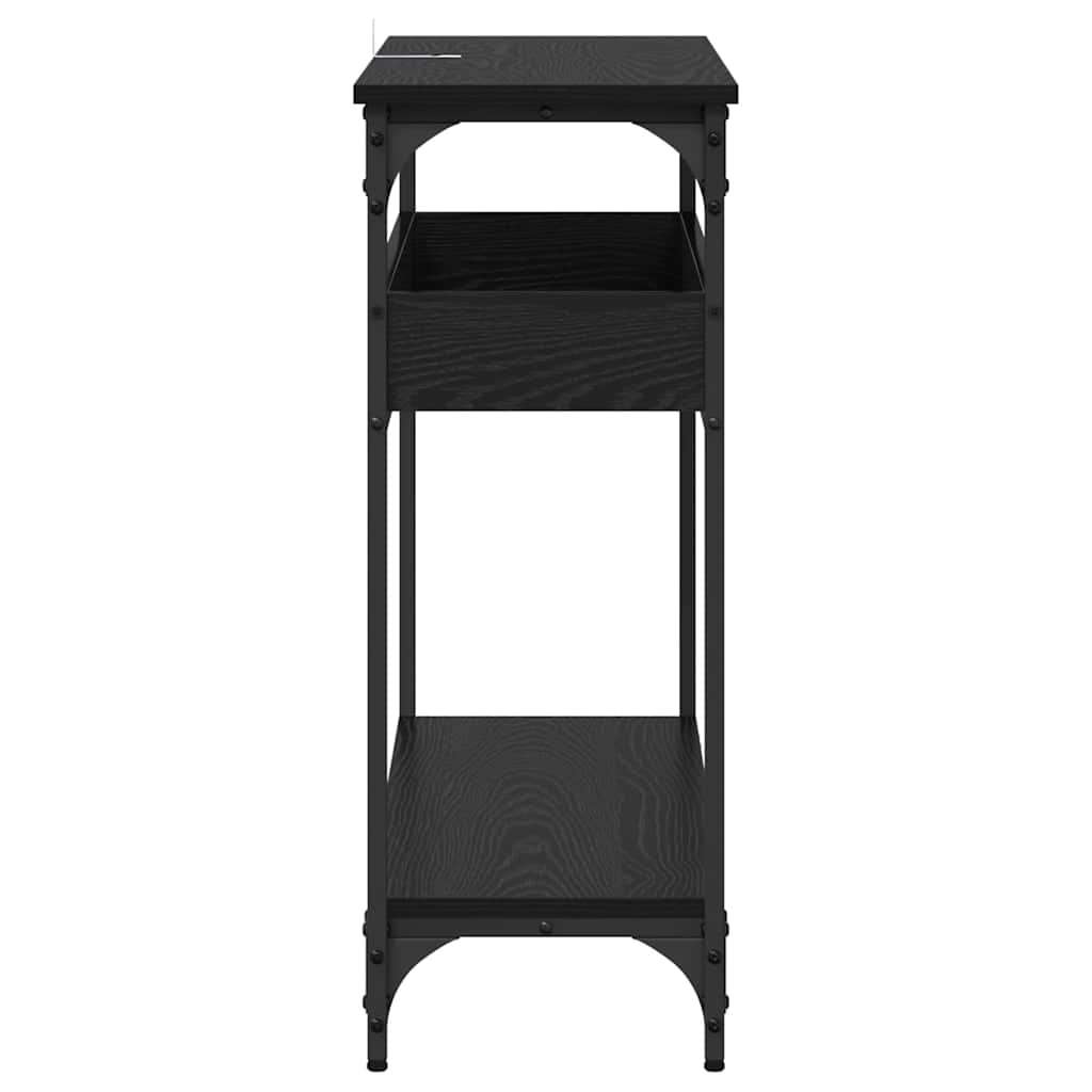 Tavolo consolle Rovere nero 100 x 29 x 75 cm Legno multistrato 883524