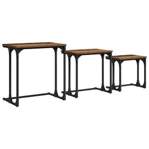 Tavolo da caffè nesting 3 pcs Legno vecchio 50.5 x 35 x 53 cm 883531