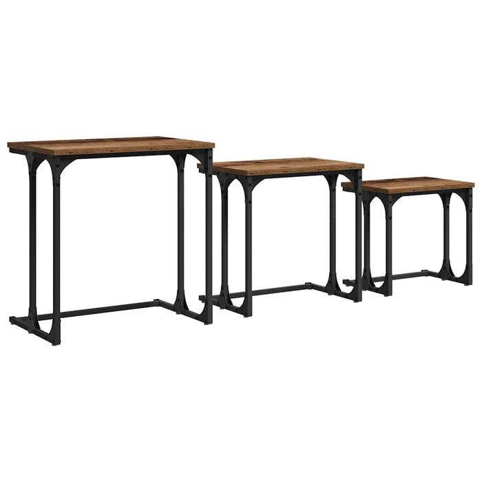 Tavolo da caffè nesting 3 pcs Legno vecchio 50.5 x 35 x 53 cm 883531