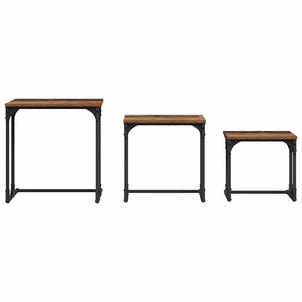 Tavolo da caffè nesting 3 pcs Legno vecchio 50.5 x 35 x 53 cm 883531