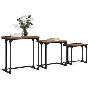 Tavolo da caffè nesting 3 pcs Legno vecchio 50.5 x 35 x 53 cm 883531