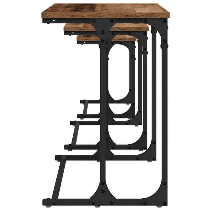 Tavolo da caffè nesting 3 pcs Legno vecchio 50.5 x 35 x 53 cm 883531