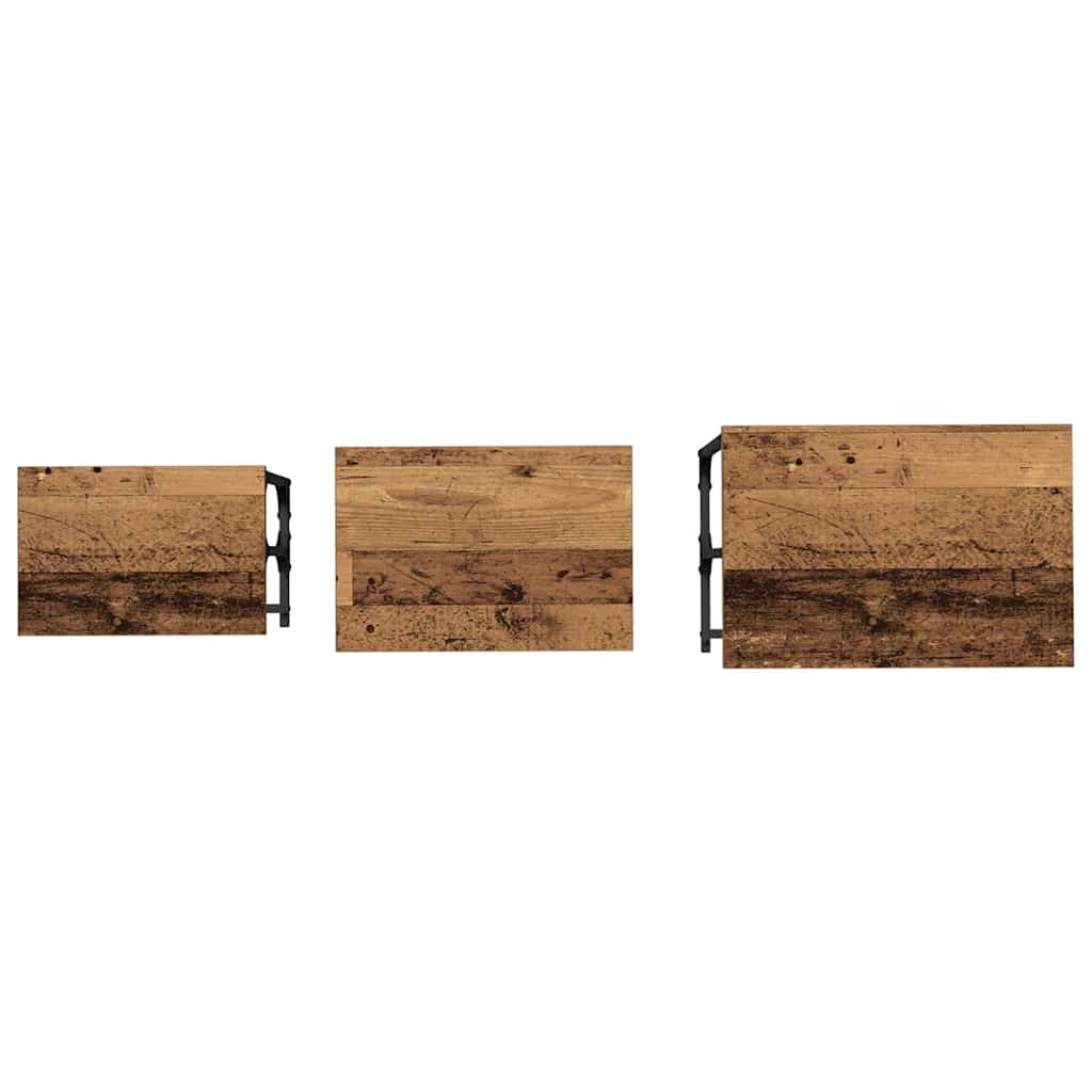 Tavolo da caffè nesting 3 pcs Legno vecchio 50.5 x 35 x 53 cm 883531