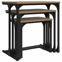 Tavolo da caffè nesting 3 pcs rovere artigianale 883532