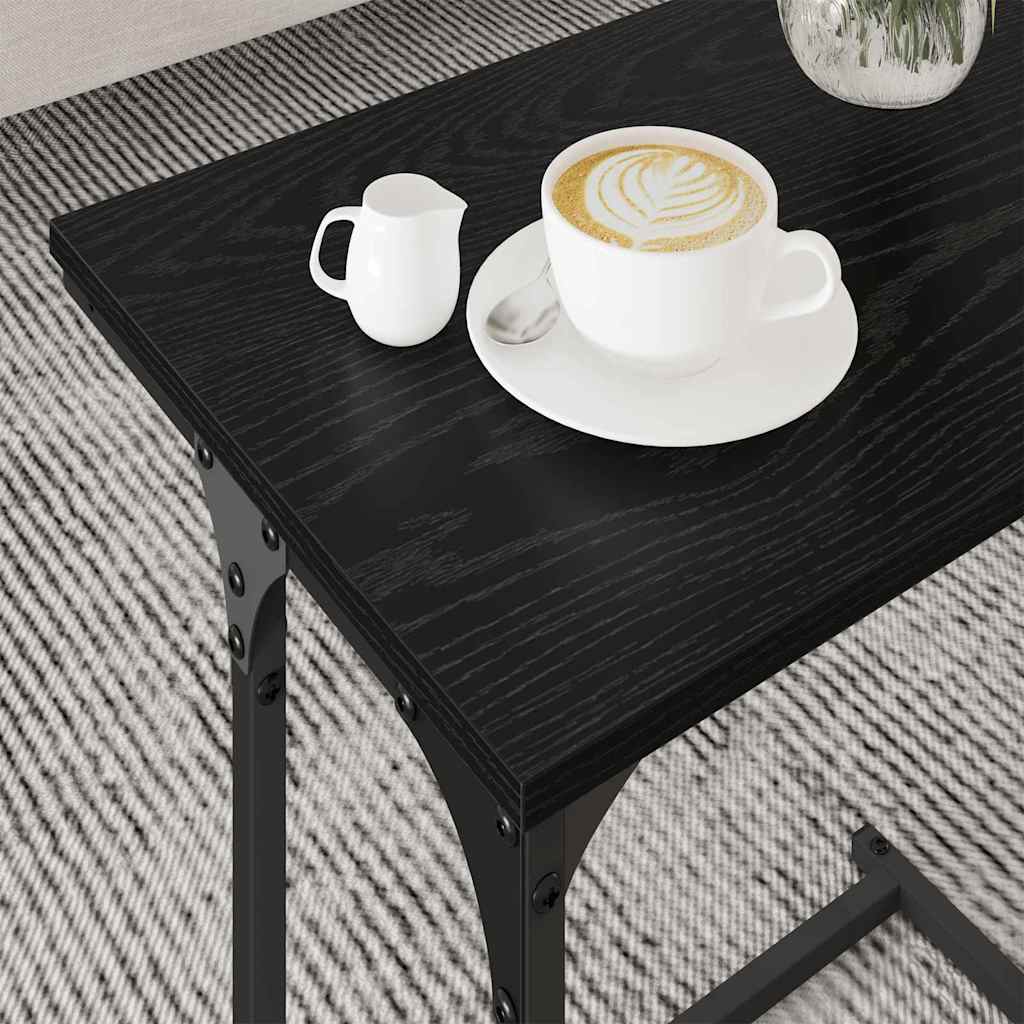 Tavolo da caffè nesting 3 pcs Rovere nero 50.5 x 35 x 53 cm 883533