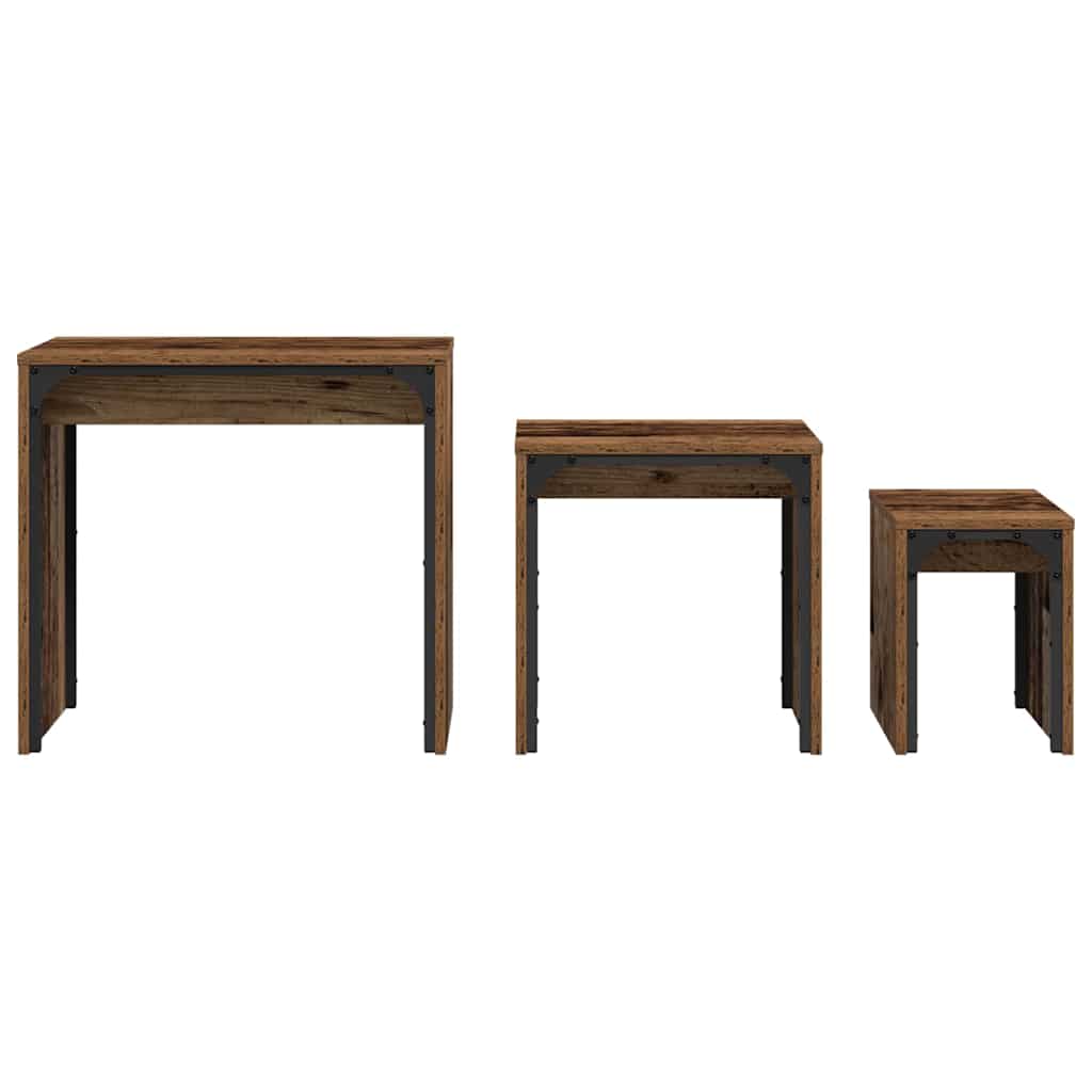 Tavolo da caffè nesting 3 pcs Legno vecchio 60 x 35 x 56 cm 883534