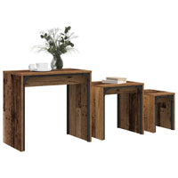 Tavolo da caffè nesting 3 pcs Legno vecchio 60 x 35 x 56 cm 883534