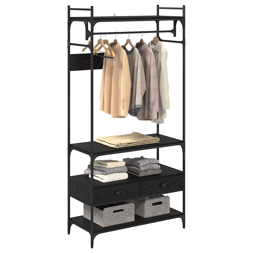 Guardaroba Rovere nero 89 x 39 x 184.5 cm Legno multistrato 883549