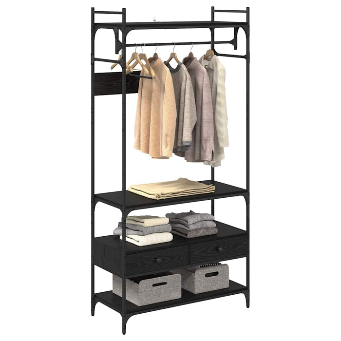 Guardaroba Rovere nero 89 x 39 x 184.5 cm Legno multistrato 883549