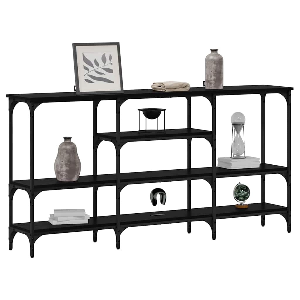 Tavolo consolle Rovere nero 160 x 29 x 80 cm Legno multistrato 883558