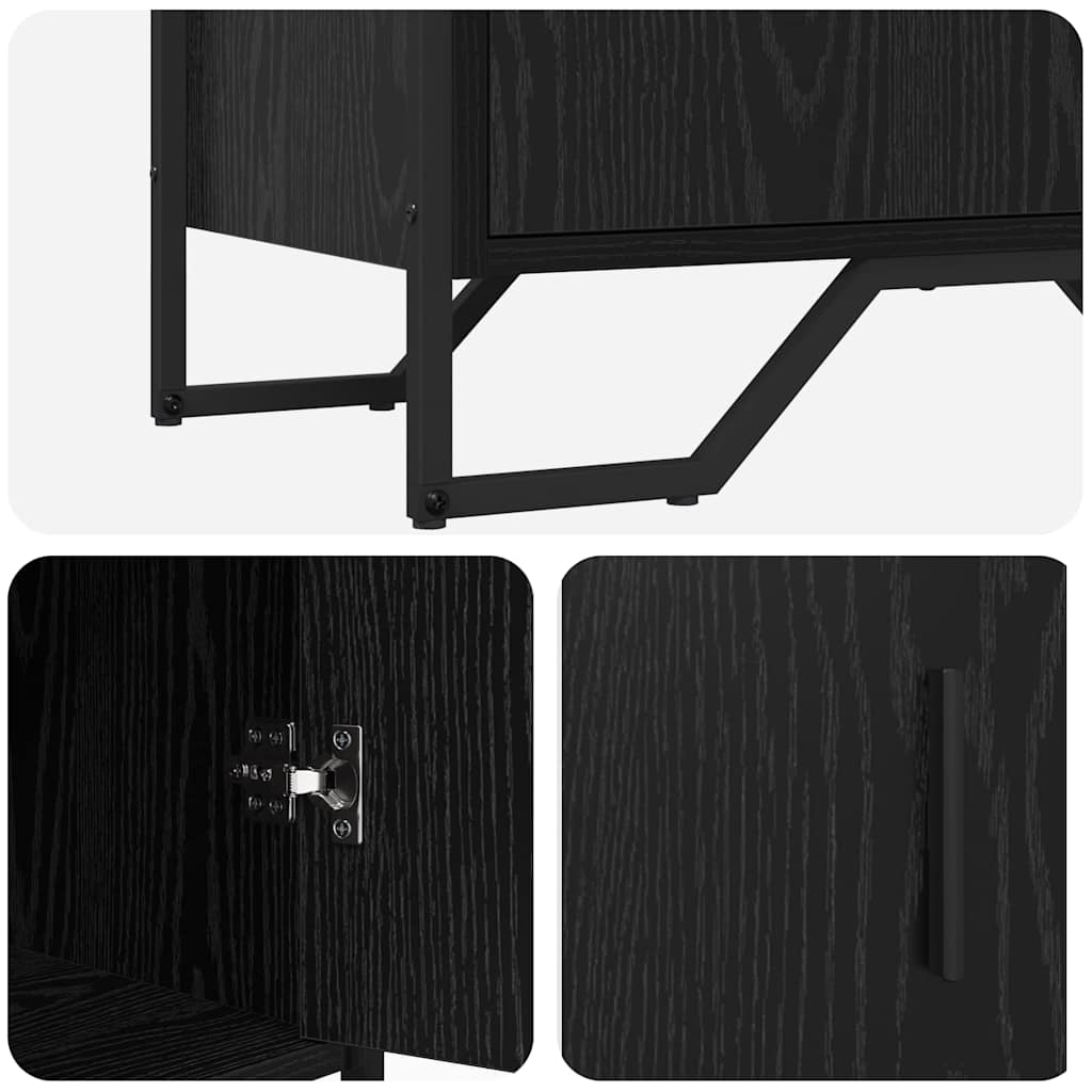 Credenza con Cassetto-Buffet-Armadio da cucina Rovere Nero 79,5 x 35,5 x 74,5 cm