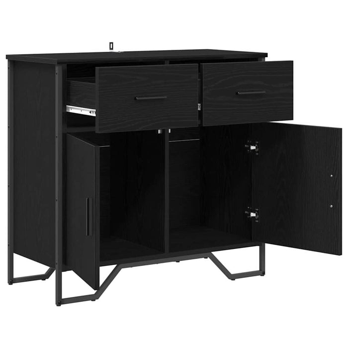 Credenza con Cassetto-Buffet-Armadio da cucina Rovere Nero 79,5 x 35,5 x 74,5 cm