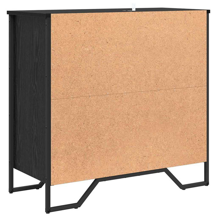 Credenza con Cassetto-Buffet-Armadio da cucina Rovere Nero 79,5 x 35,5 x 74,5 cm