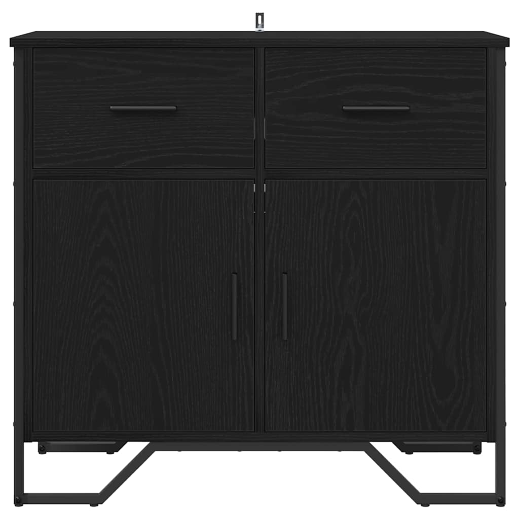 Credenza con Cassetto-Buffet-Armadio da cucina Rovere Nero 79,5 x 35,5 x 74,5 cm