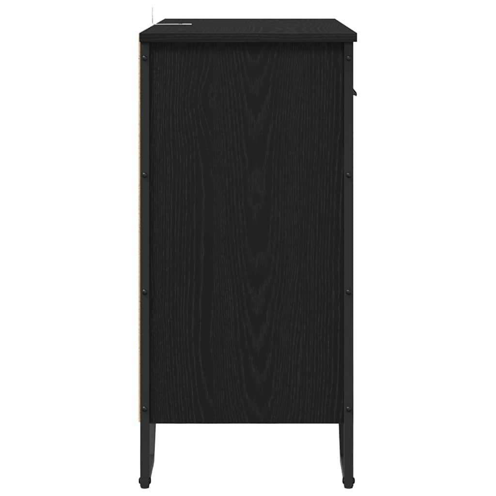 Credenza con Cassetto-Buffet-Armadio da cucina Rovere Nero 79,5 x 35,5 x 74,5 cm