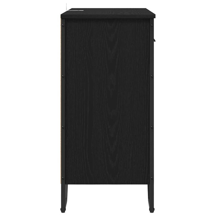 Credenza con Cassetto-Buffet-Armadio da cucina Rovere Nero 79,5 x 35,5 x 74,5 cm