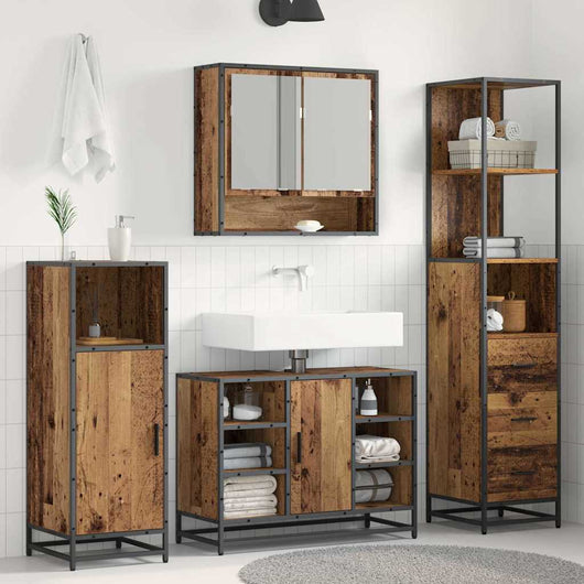 Mobile da Bagno con cassetto Legno vecchio 35 x 37.5 x 166 cm 883598