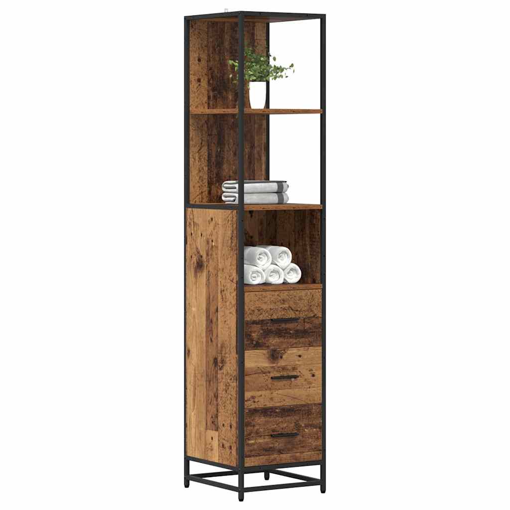Mobile da Bagno con cassetto Legno vecchio 35 x 37.5 x 166 cm 883598