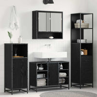 Mobile da Bagno con cassetto Rovere nero 35 x 37.5 x 166 cm 883600