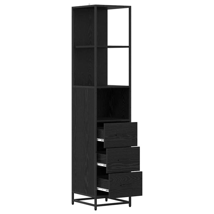 Mobile da Bagno con cassetto Rovere nero 35 x 37.5 x 166 cm 883600