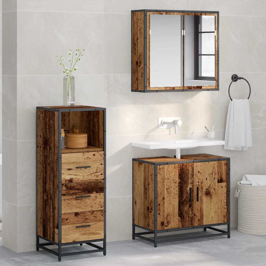 Mobile da Bagno con cassetto Legno vecchio 35 x 37.5 x 100 cm 883605