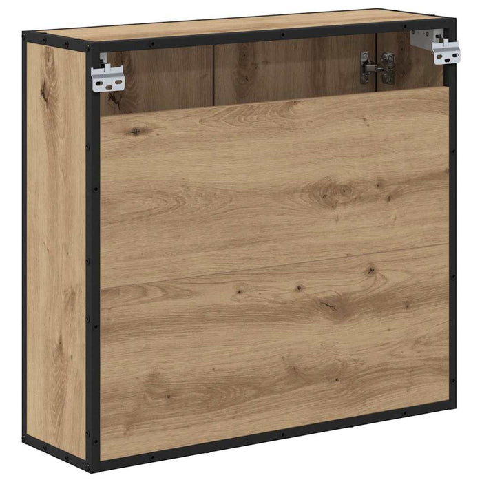 Mobiletto per specchio da bagno con porta rovere artigianale 883609