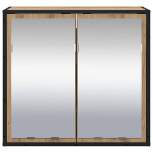 Mobiletto per specchio da bagno con porta rovere artigianale 883609