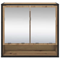 Mobiletto per specchio da bagno con porta rovere artigianale 883612