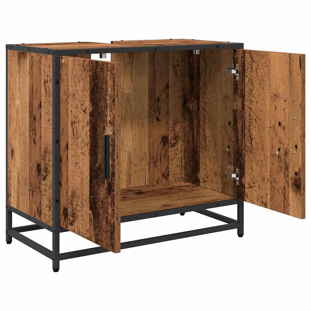 Armadio per Lavabo da Bagno-Armadietto da bagno-Mobiletto da bagno Legno vecchio 65 x 33 x 60 cm
