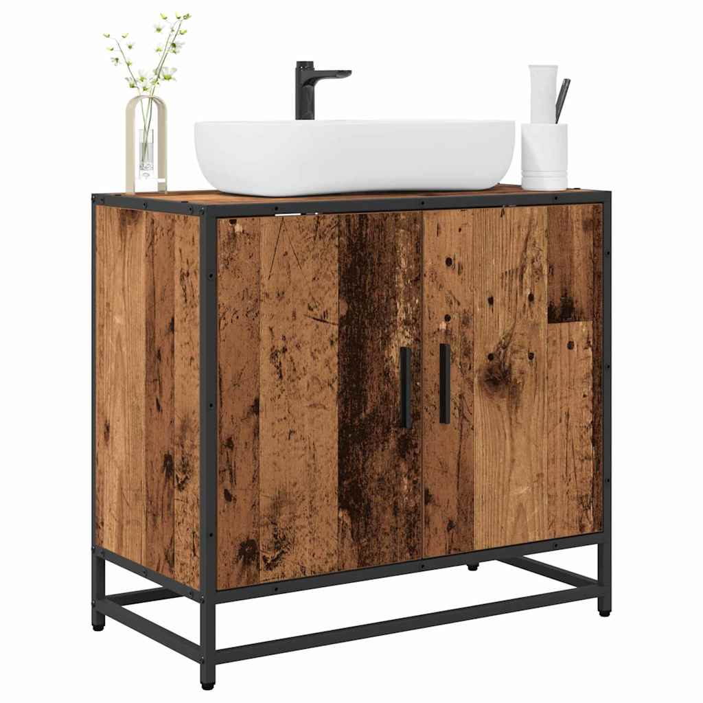 Armadio per Lavabo da Bagno-Armadietto da bagno-Mobiletto da bagno Legno vecchio 65 x 33 x 60 cm