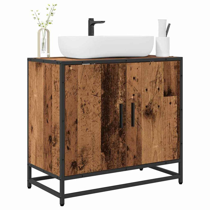 Armadio per Lavabo da Bagno-Armadietto da bagno-Mobiletto da bagno Legno vecchio 65 x 33 x 60 cm