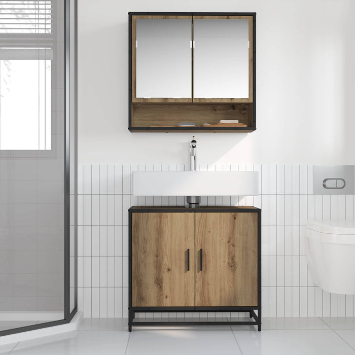 Armadio per Lavabo da Bagno rovere artigianale 65 x 33 x 60 cm 883615