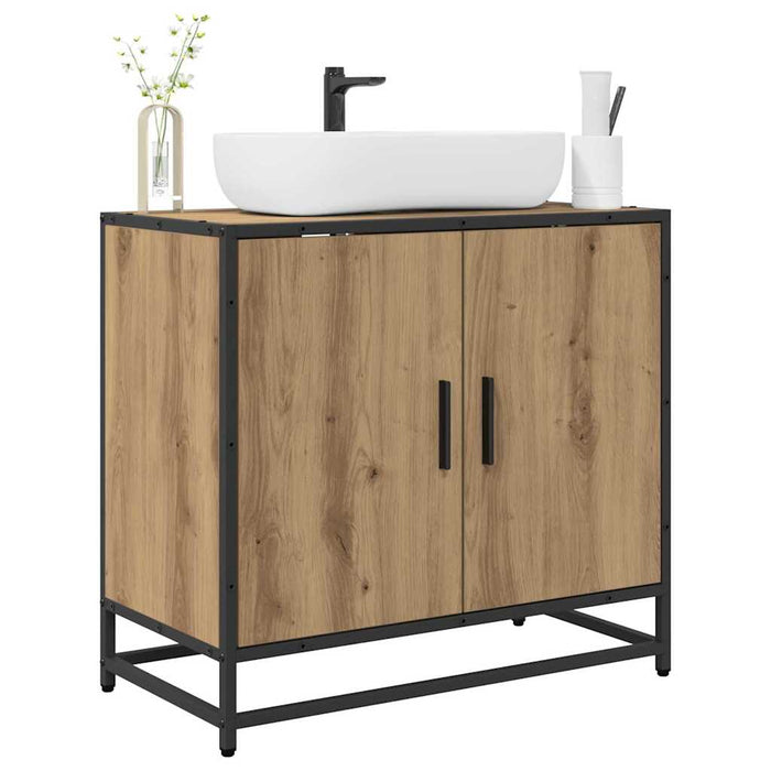 Armadio per Lavabo da Bagno-Armadietto da bagno-Mobiletto da bagno rovere artigianale 65 x 33 x 60 cm
