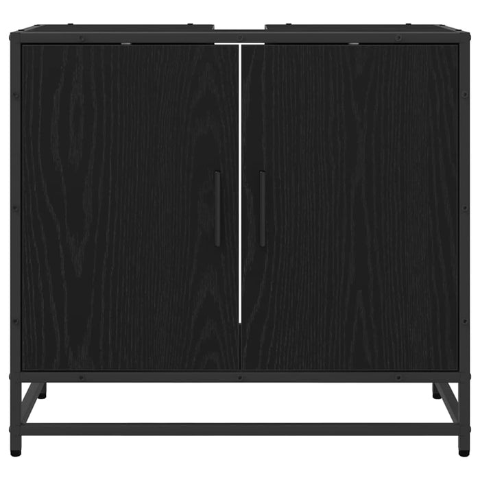 Armadio per Lavabo da Bagno-Armadietto da bagno-Mobiletto da bagno Rovere Nero 65 x 33 x 60 cm 682743