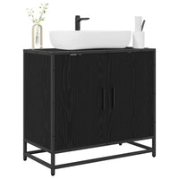 Armadio per Lavabo da Bagno-Armadietto da bagno-Mobiletto da bagno Rovere Nero 65 x 33 x 60 cm 682743