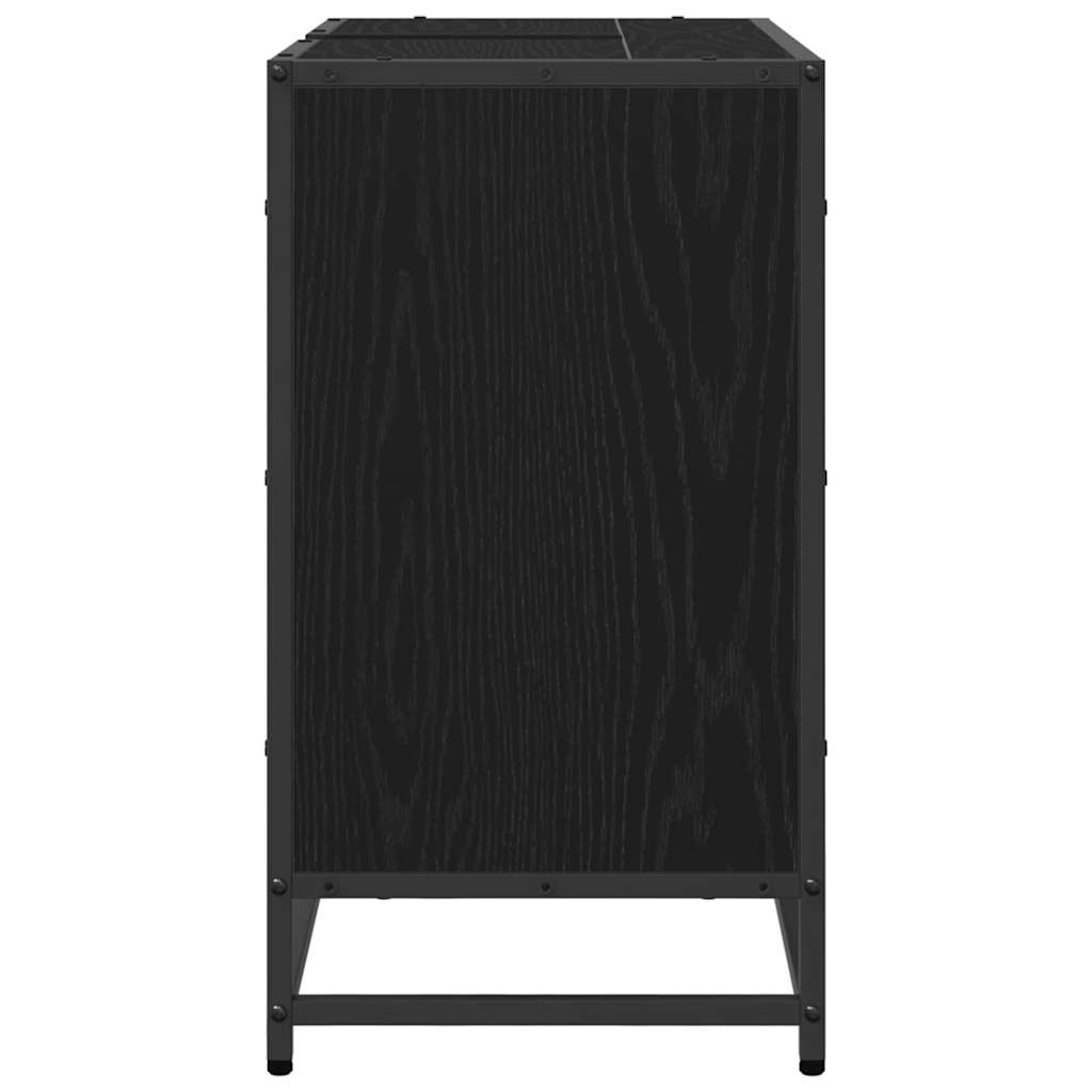 Armadio per Lavabo da Bagno Rovere Nero 65 x 33 x 60 cm 883616