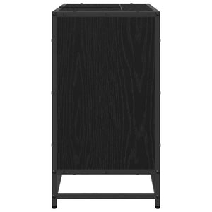 Armadio per Lavabo da Bagno-Armadietto da bagno-Mobiletto da bagno Rovere Nero 65 x 33 x 60 cm 682743