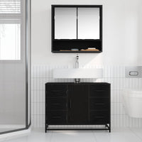 Mobile da Bagno Rovere Nero 80 x 33 x 60 cm Legno multistrato 883633