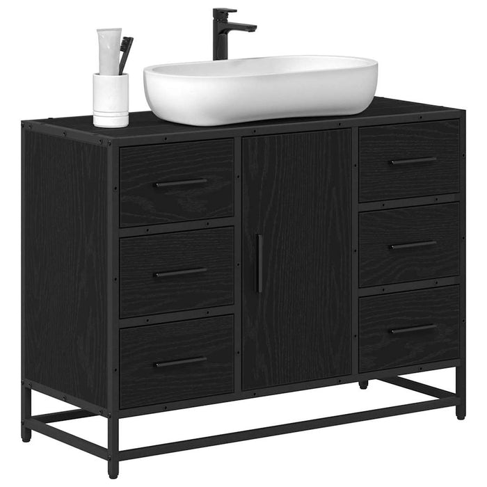 Armadio per Lavabo da Bagno Rovere nero 80 x 33 x 60 cm 883633