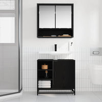 Armadio per Lavabo da Bagno Rovere nero 65 x 33 x 60 cm 883636