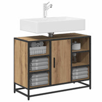 Mobile da Bagno con porta Rovere artigianale 80 x 33 x 60 cm 883638