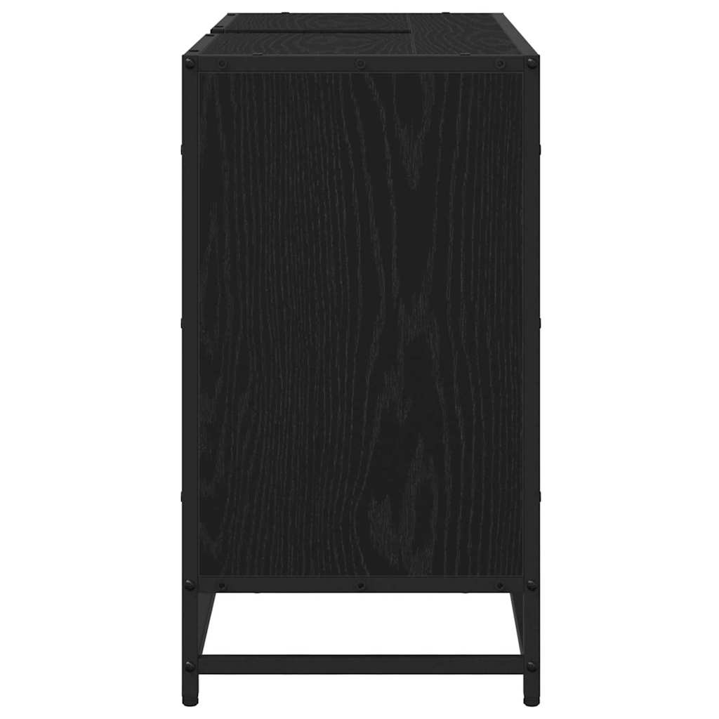 Armadio per Lavabo da Bagno Rovere nero 80 x 33 x 60 cm 883639