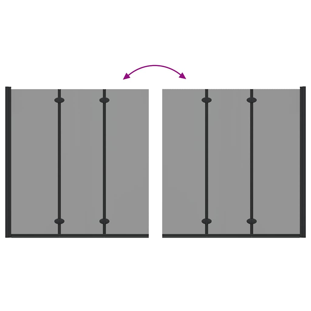 Involucro Doccia Nero 130 x 138 cm Vetro ESG e Alluminio 42018543